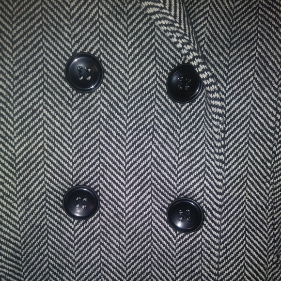 RAMPAGE PEA COAT BLACK & WHITE LINED BLAZER JACKET - Picture 3 of 8